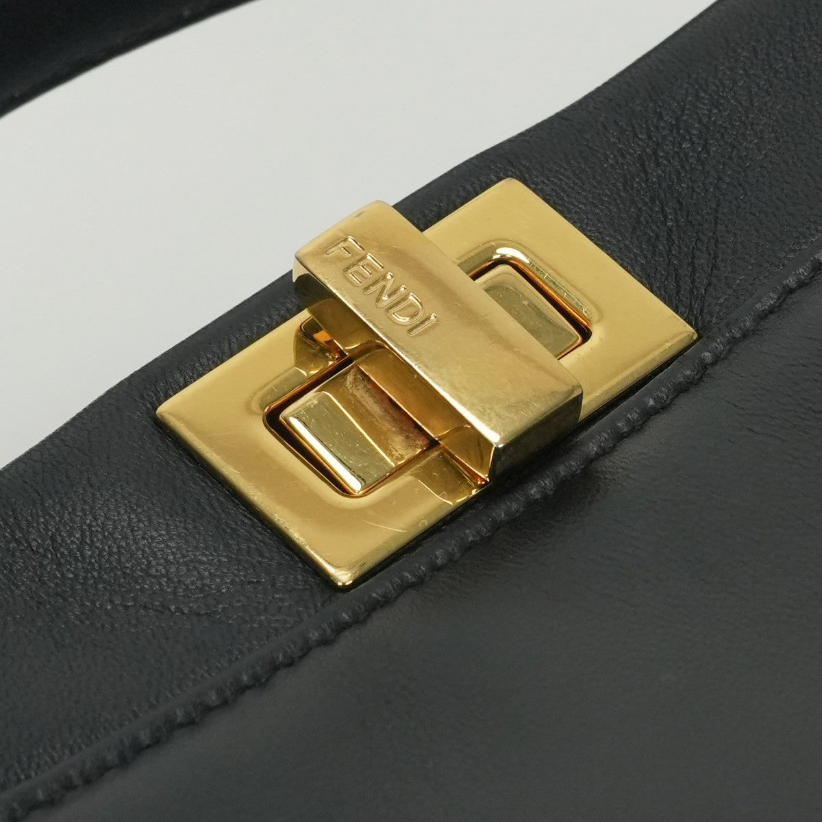 フェンディ FENDI ピーカブー スモール ミニピーカブー ピーカブーミニ バッグ トートバッグ ショルダーバッグ レザー ブラック Black 黒 ゴールド金具 ハンドバッグ 2way