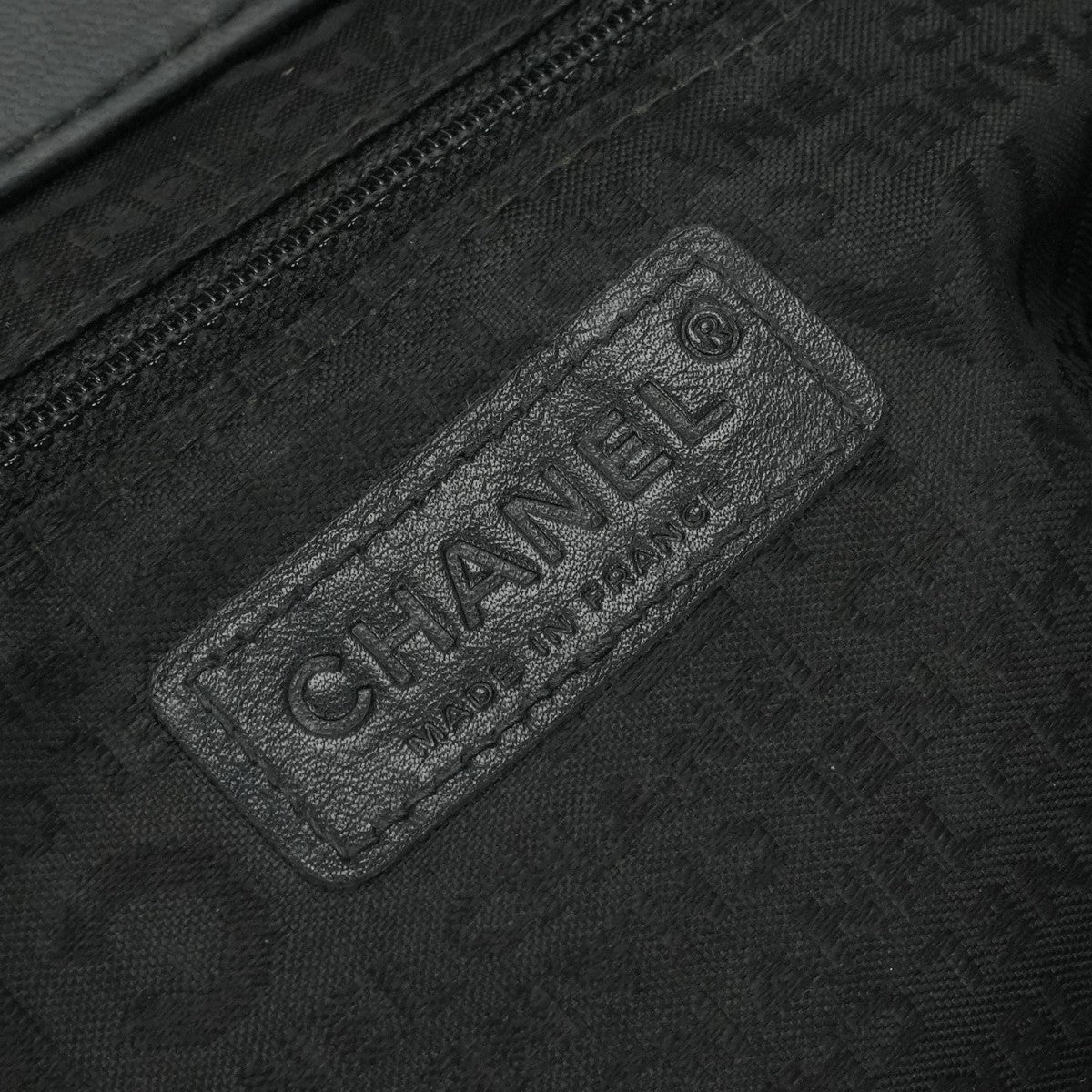 CHANEL 샤넬 동백 가방 토트 가방 램스킨 블랙 블랙 실버 메탈 피팅 핸드백
