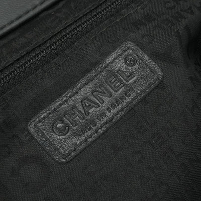 CHANEL 샤넬 동백 가방 토트 가방 램스킨 블랙 블랙 실버 메탈 피팅 핸드백