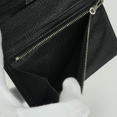 エルメス HERMES ベアンコンパクト ベアン コンパクト 財布 二つ折り財布 ミニ財布 ミニウォレット アリゲーターマット クロコダイル ノワール Noir ブラック Black 黒 シルバー金具 エキゾチック