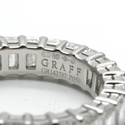 グラフ GRAFF クラシック グラフ エメラルドカット ダイヤモンド ウェディングバンド クラシック グラフ リング 指輪 750WG シルバー 結婚指輪　プラチナ　ダイヤモンド