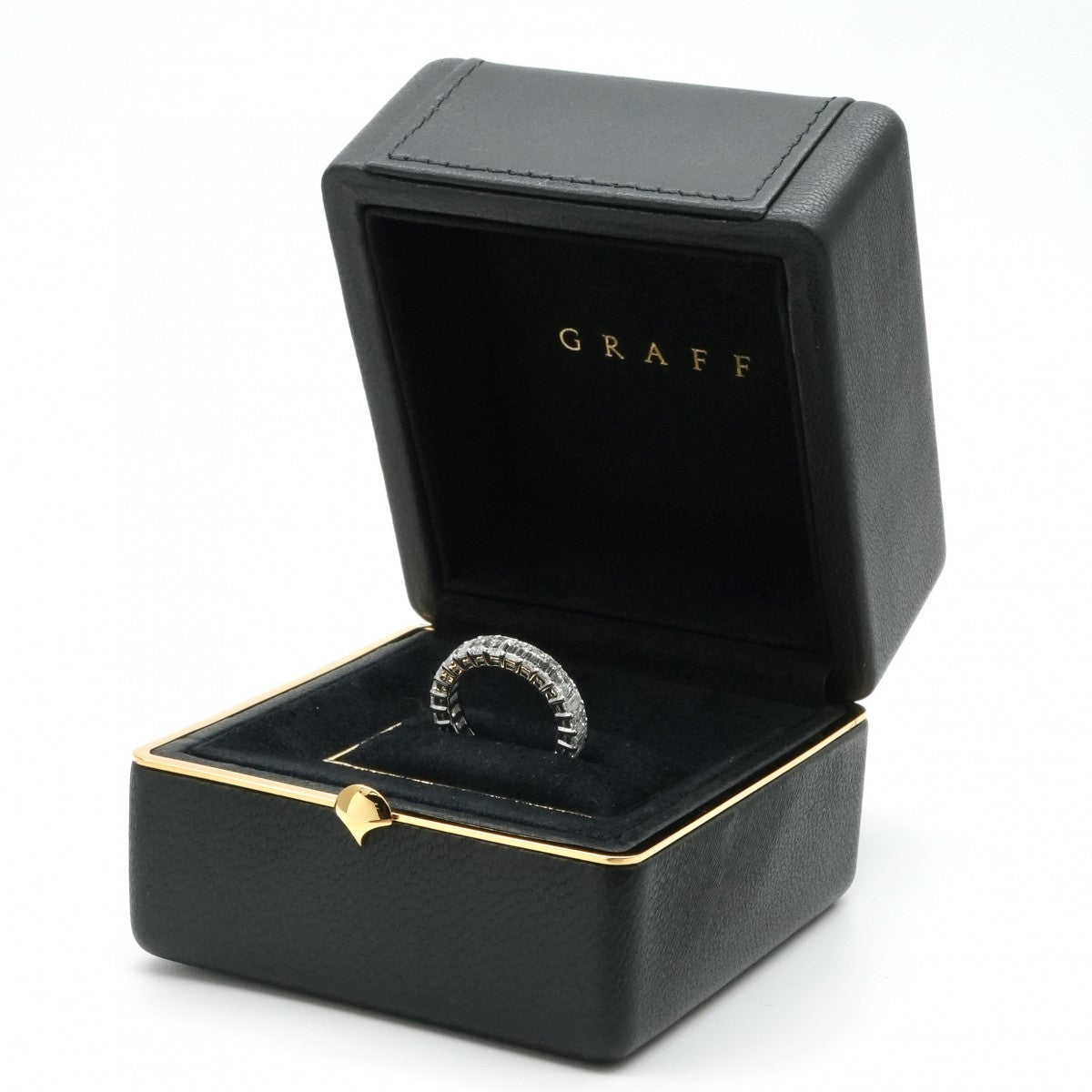 グラフ GRAFF クラシック グラフ エメラルドカット ダイヤモンド ウェディングバンド クラシック グラフ リング 指輪 750WG シルバー 結婚指輪　プラチナ　ダイヤモンド