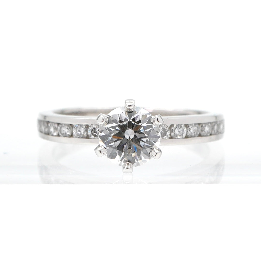 ティファニー TIFFANY&Co. エンゲージメント リング チャネル セット ダイヤモンド バンド プラチナ ハーフエタニティ ハーフサークル ティファニー　ソリテール　チャネルセッティング リング 指輪 Pt950 シルバー ダイヤリング ハーフエタニティ ハーフサークル 婚約指輪