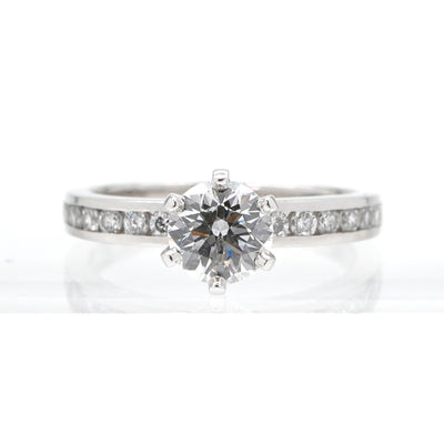 ティファニー TIFFANY&Co. エンゲージメント リング チャネル セット ダイヤモンド バンド プラチナ ハーフエタニティ ハーフサークル ティファニー　ソリテール　チャネルセッティング リング 指輪 Pt950 シルバー ダイヤリング ハーフエタニティ ハーフサークル 婚約指輪