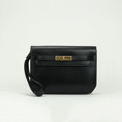 エルメス HERMES ケリーデペッシュ25 ケリー デペッシュ25 バッグ ビジネスバッグ ブリーフケース ボックスカーフ ノワール Noir ブラック Black 黒 ゴールド金具 ハンドバッグ クラッチバッグ セカンドバッグ