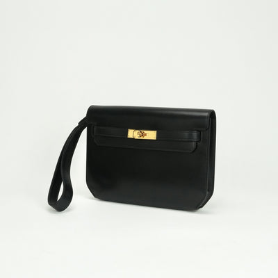 エルメス HERMES ケリーデペッシュ25 ケリー デペッシュ25 バッグ ビジネスバッグ ブリーフケース ボックスカーフ ノワール Noir ブラック Black 黒 ゴールド金具 ハンドバッグ クラッチバッグ セカンドバッグ