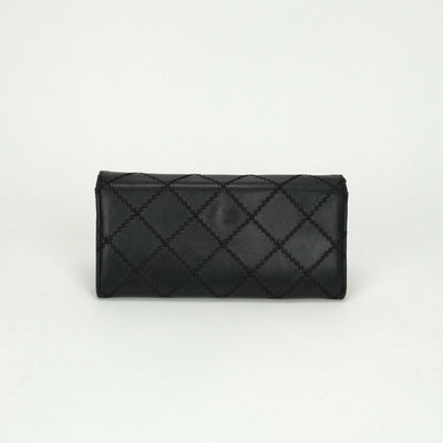 シャネル CHANEL ウルトラステッチ 財布 長財布 ロングウォレット ラムスキン ブラック Black 黒 シルバー金具 チェーンウォレット チェーンバッグ クラッチバッグ