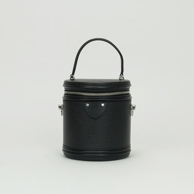 LOUIS VUITTON LOUIS VUITTON Cannes Bag Tote Bag Shoulder Bag Epi Leather Black Black Silver Fittings 2way Handbag Vanity