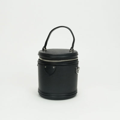 LOUIS VUITTON LOUIS VUITTON Cannes Bag Tote Bag Shoulder Bag Epi Leather Black Black Silver Fittings 2way Handbag Vanity