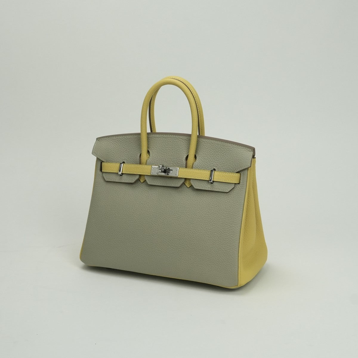 エルメス HERMES バーキン25 バーキン 25 バッグ トートバッグ トゴ ジョーヌプッサン Jaunemiiton イエロー ベージュ Yellow beige 黄色 シルバー金具 パーソナルオーダー バイカラー PSO ハンドバッグ