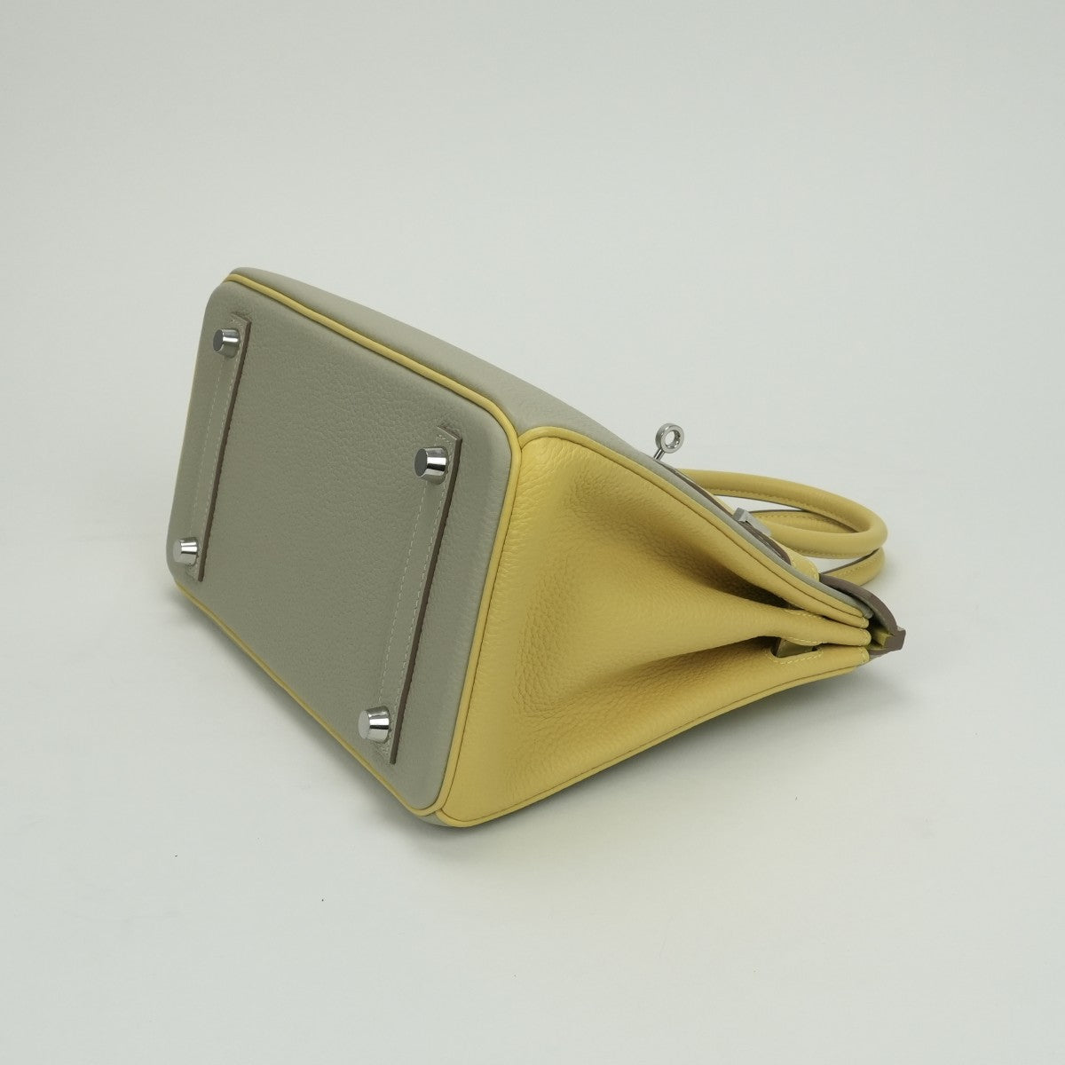 エルメス HERMES バーキン25 バーキン 25 バッグ トートバッグ トゴ ジョーヌプッサン Jaunemiiton イエロー ベージュ Yellow beige 黄色 シルバー金具 パーソナルオーダー バイカラー PSO ハンドバッグ