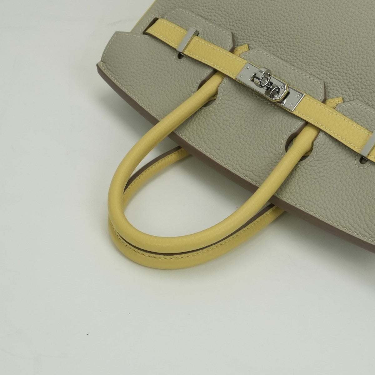 エルメス HERMES バーキン25 バーキン 25 バッグ トートバッグ トゴ ジョーヌプッサン Jaunemiiton イエロー ベージュ Yellow beige 黄色 シルバー金具 パーソナルオーダー バイカラー PSO ハンドバッグ