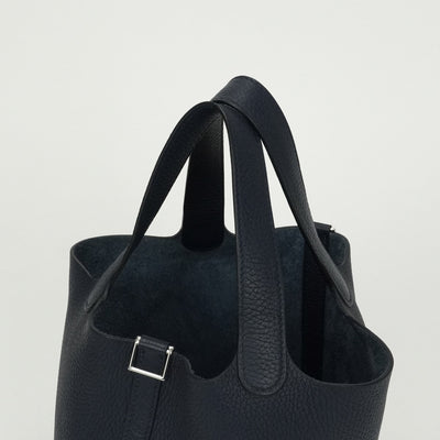 エルメス HERMES ピコタンロックPM ピコタンロック PM ピコタンPM ピコタンロック18 バッグ トートバッグ トリヨンクレマンス ブルーニュイ Bleu Nuit ネイビー Navy ブルー Blue 紺 青 シルバー ハンドバッグ