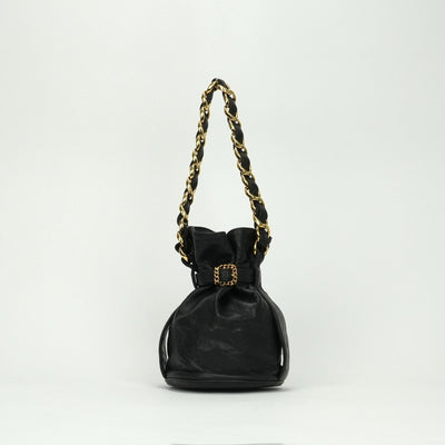 シャネル CHANEL バッグ ショルダーバッグ ラムスキン ブラック Black 黒 ゴールド金具 巾着 チェーンショルダーバッグ ココマーク