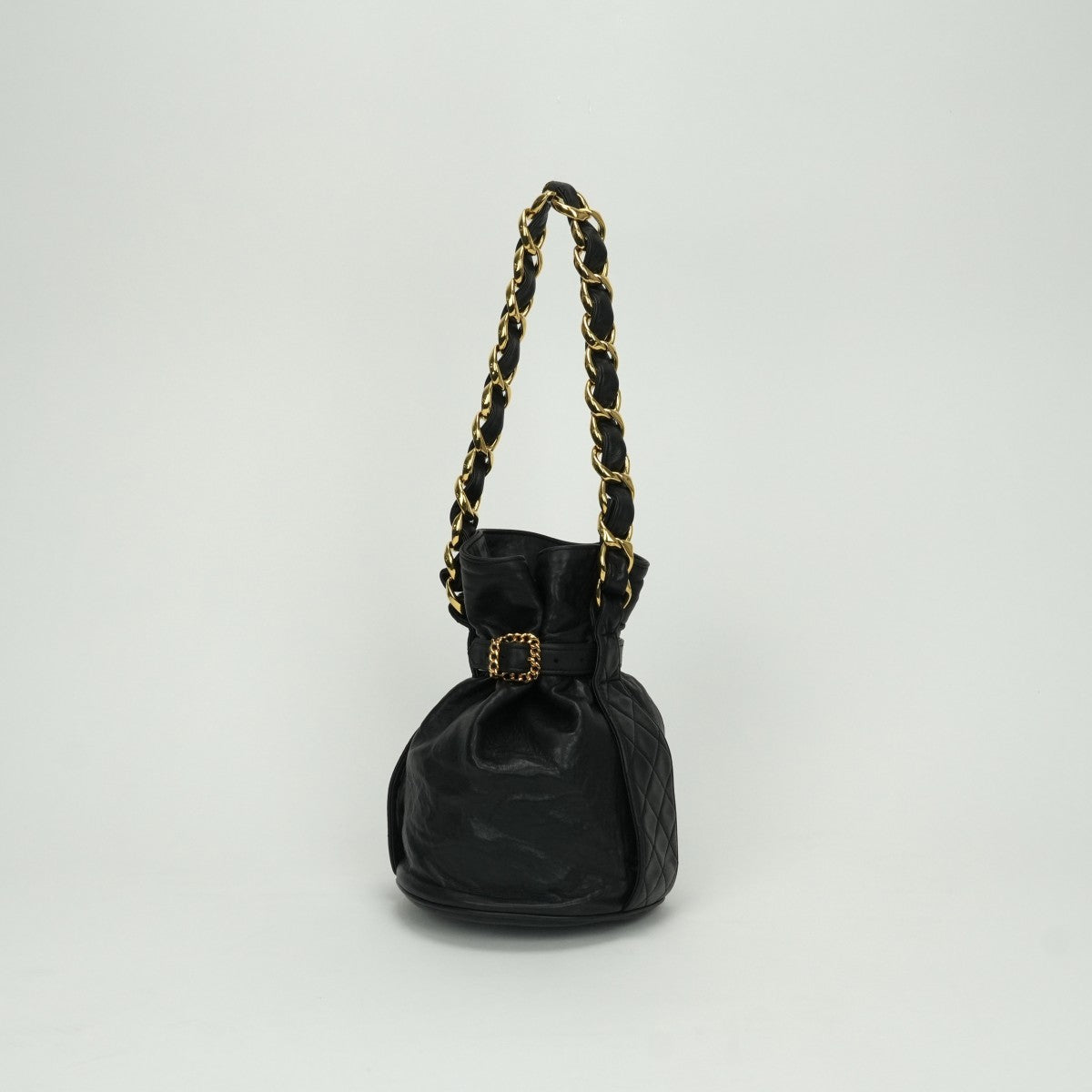 シャネル CHANEL バッグ ショルダーバッグ ラムスキン ブラック Black 黒 ゴールド金具 巾着 チェーンショルダーバッグ ココマーク