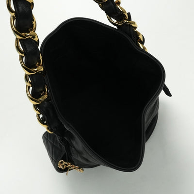 シャネル CHANEL バッグ ショルダーバッグ ラムスキン ブラック Black 黒 ゴールド金具 巾着 チェーンショルダーバッグ ココマーク
