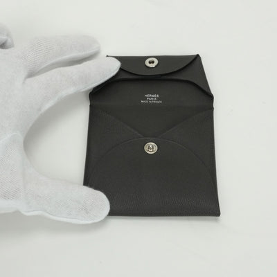 エルメス HERMES バスティア 財布 コインケース 小銭入れ ヴォーマダム グレー Gray シルバー金具 グリミスティ グラファイト