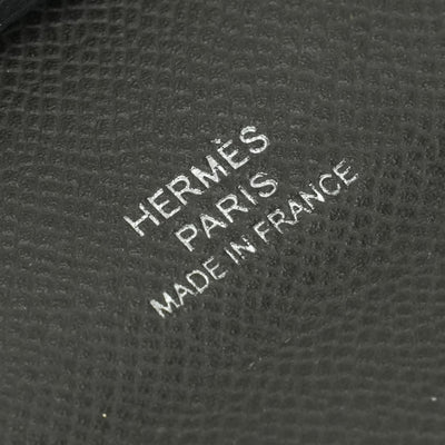 エルメス HERMES バスティア 財布 コインケース 小銭入れ ヴォーマダム グレー Gray シルバー金具 グリミスティ グラファイト