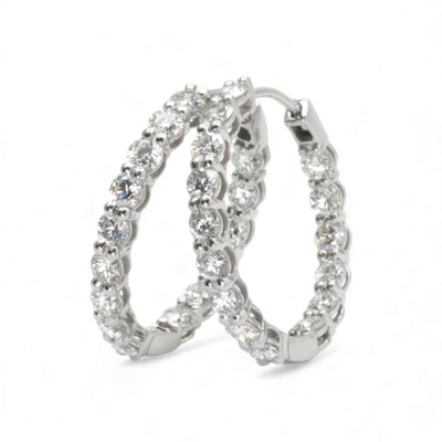 Tiffany & Co. 蒂芙尼公司圈形耳环 圈形耳环 圈形耳环 耳环 Pt950 银耳环 钻石耳环