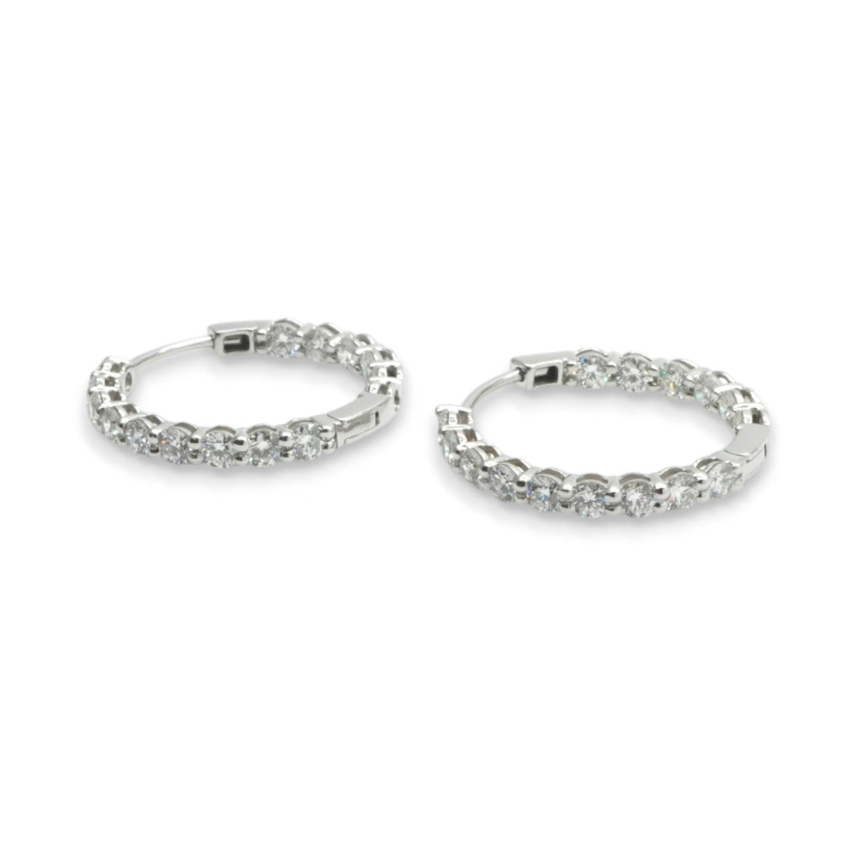 Tiffany & Co. 蒂芙尼公司圈形耳环 圈形耳环 圈形耳环 耳环 Pt950 银耳环 钻石耳环