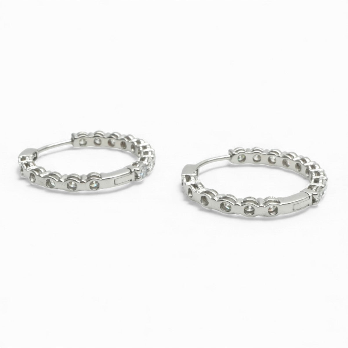 Tiffany & Co. 蒂芙尼公司圈形耳环 圈形耳环 圈形耳环 耳环 Pt950 银耳环 钻石耳环