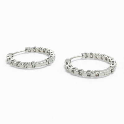 Tiffany & Co. 蒂芙尼公司圈形耳环 圈形耳环 圈形耳环 耳环 Pt950 银耳环 钻石耳环