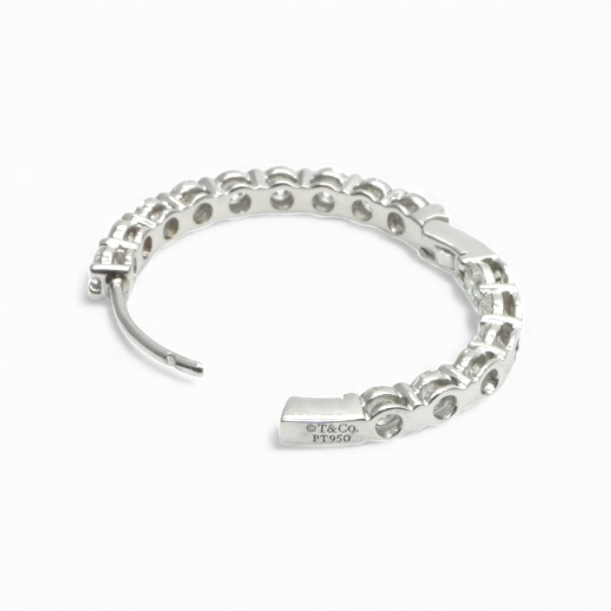 Tiffany & Co. 蒂芙尼公司圈形耳环 圈形耳环 圈形耳环 耳环 Pt950 银耳环 钻石耳环