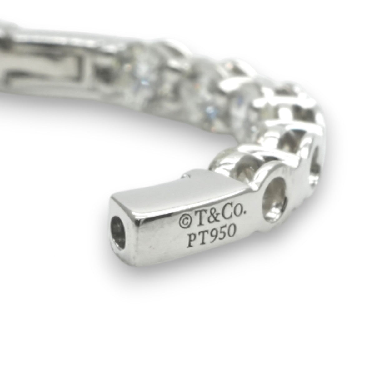 Tiffany & Co. 蒂芙尼公司圈形耳环 圈形耳环 圈形耳环 耳环 Pt950 银耳环 钻石耳环