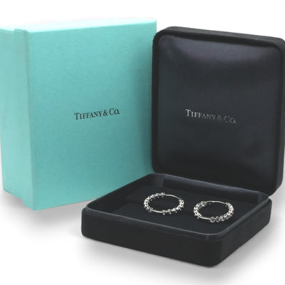 Tiffany & Co. 蒂芙尼公司圈形耳环 圈形耳环 圈形耳环 耳环 Pt950 银耳环 钻石耳环