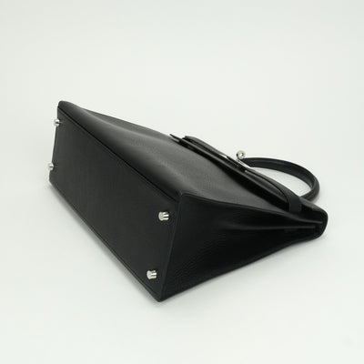 エルメス HERMES ケリー32 ケリー 32 バッグ トートバッグ ショルダーバッグ アルデンヌ ノワール Noir ブラック Black 黒 シルバー金具 ハンドバッグ 外縫い 2WAYバッグ V字金具