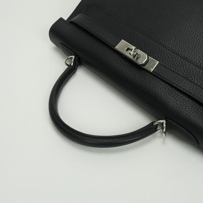 エルメス HERMES ケリー32 ケリー 32 バッグ トートバッグ ショルダーバッグ アルデンヌ ノワール Noir ブラック Black 黒 シルバー金具 ハンドバッグ 外縫い 2WAYバッグ V字金具