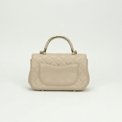 シャネル CHANEL マトラッセ バッグ トートバッグ ショルダーバッグ ラムスキン ベージュ beige ゴールド金具 トップハンドル ココマーク ハンドバッグ チェーンバッグ