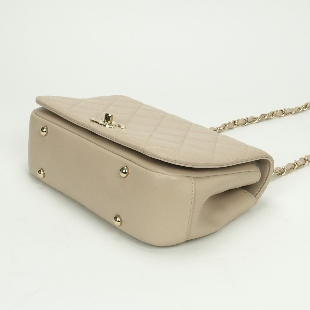 シャネル CHANEL マトラッセ バッグ トートバッグ ショルダーバッグ ラムスキン ベージュ beige ゴールド金具 トップハンドル ココマーク ハンドバッグ チェーンバッグ