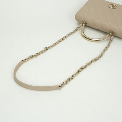 シャネル CHANEL マトラッセ バッグ トートバッグ ショルダーバッグ ラムスキン ベージュ beige ゴールド金具 トップハンドル ココマーク ハンドバッグ チェーンバッグ