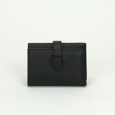 エルメス HERMES ベアンコンビネ ベアン 財布 三つ折り財布 ミニ財布 ミニウォレット エプソン ソーブラック SO-BLACK モノクローム ブラック black 黒 ブラック金具 ヴォーエプソン