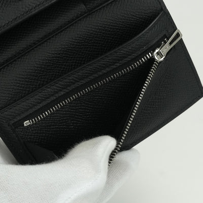 エルメス HERMES ベアンコンビネ ベアン 財布 三つ折り財布 ミニ財布 ミニウォレット エプソン ソーブラック SO-BLACK モノクローム ブラック black 黒 ブラック金具 ヴォーエプソン