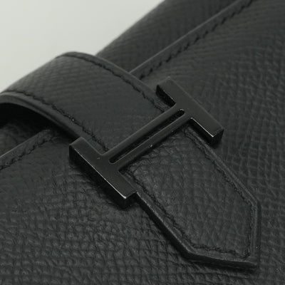 エルメス HERMES ベアンコンビネ ベアン 財布 三つ折り財布 ミニ財布 ミニウォレット エプソン ソーブラック SO-BLACK モノクローム ブラック black 黒 ブラック金具 ヴォーエプソン