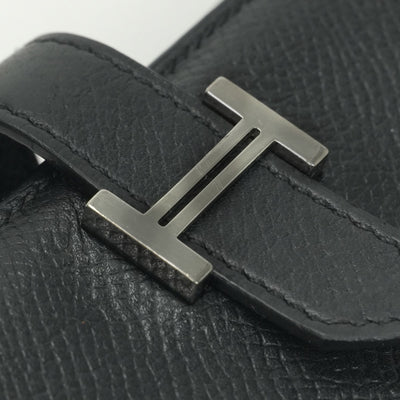 エルメス HERMES ベアンスフレ ベアン スフレ 財布 長財布 ロングウォレット エプソン ノワール Noir ブラック Black 黒 シルバー金具 ヴォーエプソン