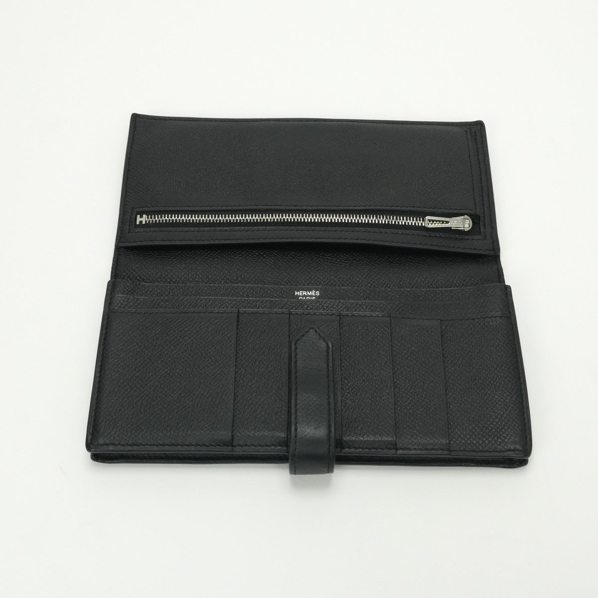 エルメス HERMES ベアンスフレ ベアン スフレ 財布 長財布 ロングウォレット エプソン ノワール Noir ブラック Black 黒 シルバー金具 ヴォーエプソン