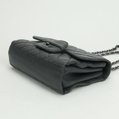 シャネル CHANEL マトラッセ バッグ ショルダーバッグ ラムスキン グレー Gray シルバー金具 チェーンショルダーバッグ ココマーク ターンロック シングルフラップ Sフラップ ダブルチェーン Wチェーン