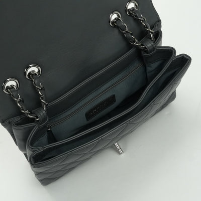 シャネル CHANEL マトラッセ バッグ ショルダーバッグ ラムスキン グレー Gray シルバー金具 チェーンショルダーバッグ ココマーク ターンロック シングルフラップ Sフラップ ダブルチェーン Wチェーン