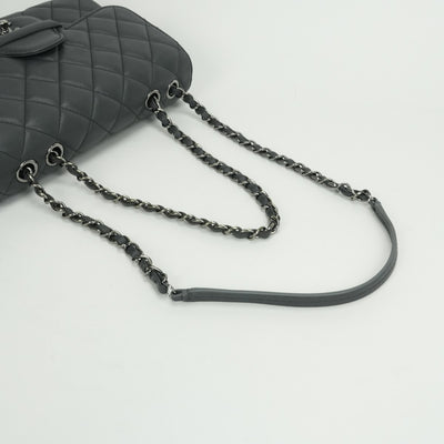 シャネル CHANEL マトラッセ バッグ ショルダーバッグ ラムスキン グレー Gray シルバー金具 チェーンショルダーバッグ ココマーク ターンロック シングルフラップ Sフラップ ダブルチェーン Wチェーン