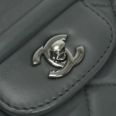 シャネル CHANEL マトラッセ バッグ ショルダーバッグ ラムスキン グレー Gray シルバー金具 チェーンショルダーバッグ ココマーク ターンロック シングルフラップ Sフラップ ダブルチェーン Wチェーン