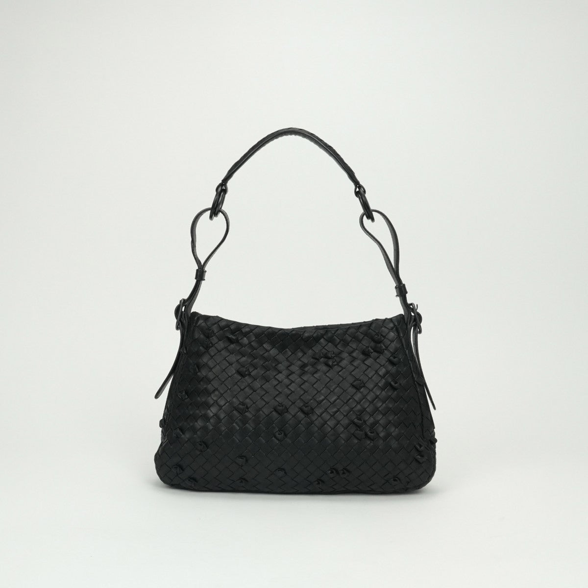 ボッテガヴェネタ BOTTEGAVENETA ワンショルダー イントレチャート バッグ ショルダーバッグ レザー　ラムスキン ブラック 黒 ブラック金具