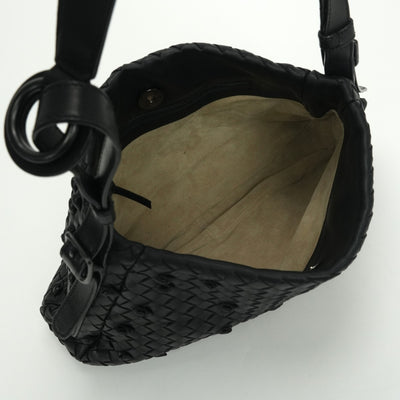 ボッテガヴェネタ BOTTEGAVENETA ワンショルダー イントレチャート バッグ ショルダーバッグ レザー　ラムスキン ブラック 黒 ブラック金具