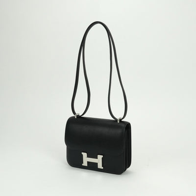 エルメス HERMES コンスタンス3 ミニ18 コンスタンス 3 ミニ 18 バッグ ショルダーバッグ シェーブルコロマンデル ノワール Noir ブラック Black 黒 シルバー金具 シェブルミゾル