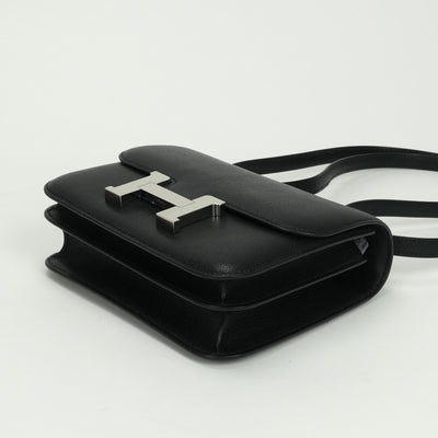 エルメス HERMES コンスタンス3 ミニ18 コンスタンス 3 ミニ 18 バッグ ショルダーバッグ シェーブルコロマンデル ノワール Noir ブラック Black 黒 シルバー金具 シェブルミゾル