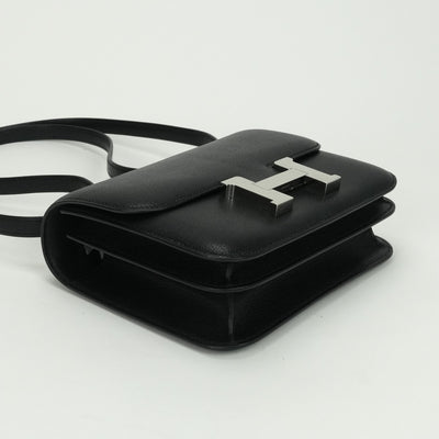 エルメス HERMES コンスタンス3 ミニ18 コンスタンス 3 ミニ 18 バッグ ショルダーバッグ シェーブルコロマンデル ノワール Noir ブラック Black 黒 シルバー金具 シェブルミゾル