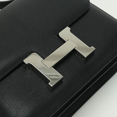 エルメス HERMES コンスタンス3 ミニ18 コンスタンス 3 ミニ 18 バッグ ショルダーバッグ シェーブルコロマンデル ノワール Noir ブラック Black 黒 シルバー金具 シェブルミゾル