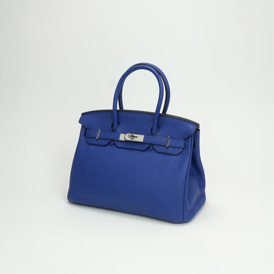 エルメス HERMES バーキン30 バーキン 30 バッグ トートバッグ トゴ ブルーエレクトリック ブルー 青 シルバー金具 ハンドバッグ